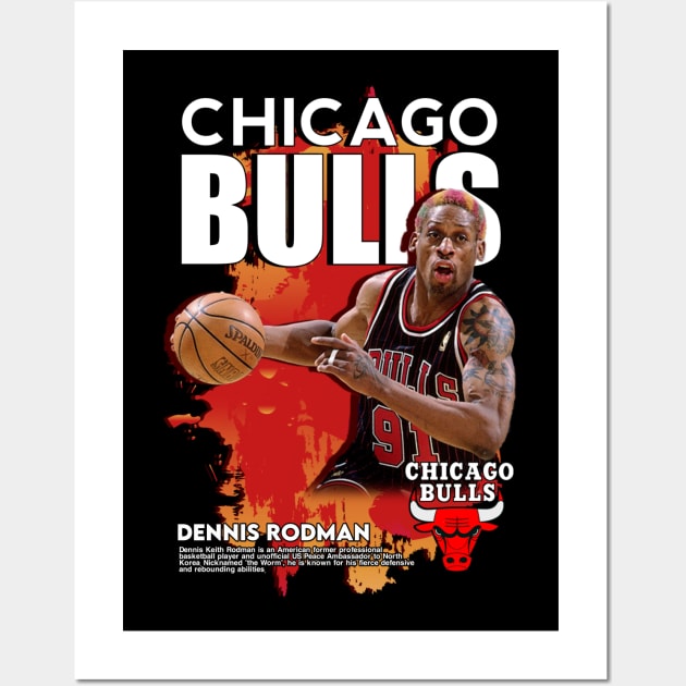 Dennis Rodman Graphic Tee Wall Art by ShirtsPlug